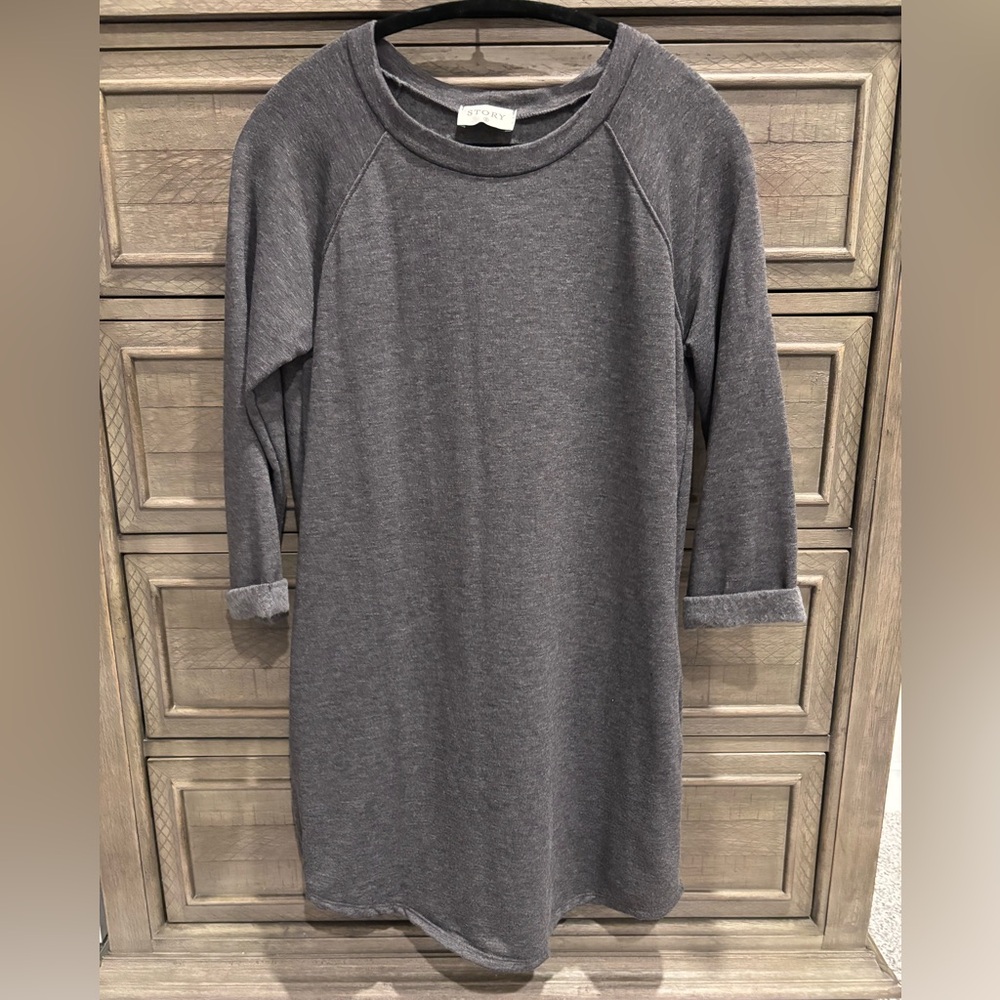 3/$25 Mix & Match - Cozy Charcoal Long Sleeve Dress, Small